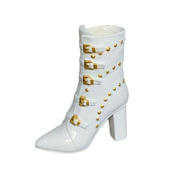 Kokiya 1/6 Action Figures High Heel Boots 12" Doll Studded Boots Gifts Costume PU white