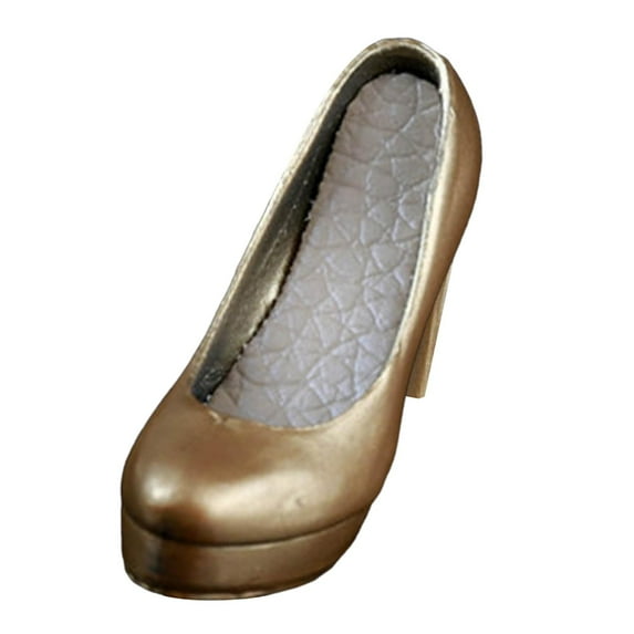 Kokiya 1/6 Scale Figure Pointed Toe Shoes Cosplay Retro Miniature Costume gold
