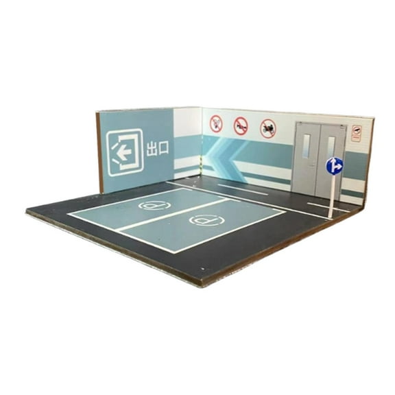 Kokiya 1/64 Parking Lot Layout Nonslip Diorama Model Building for Vehicle Scene Toy Style B