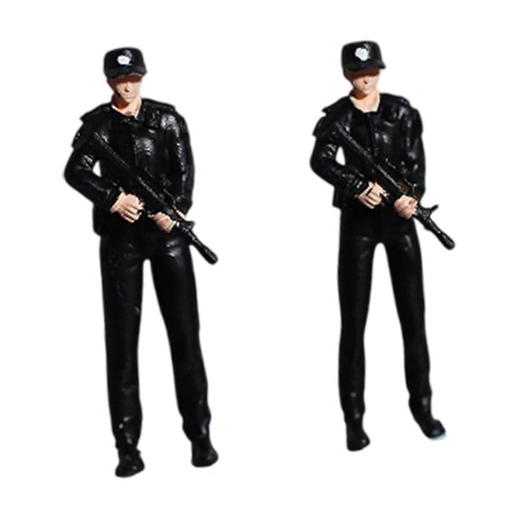 Kokiya 1/64 Polices Model Collection Desktop Ornament Movie Props Tiny People Model 1 woman and 1 male