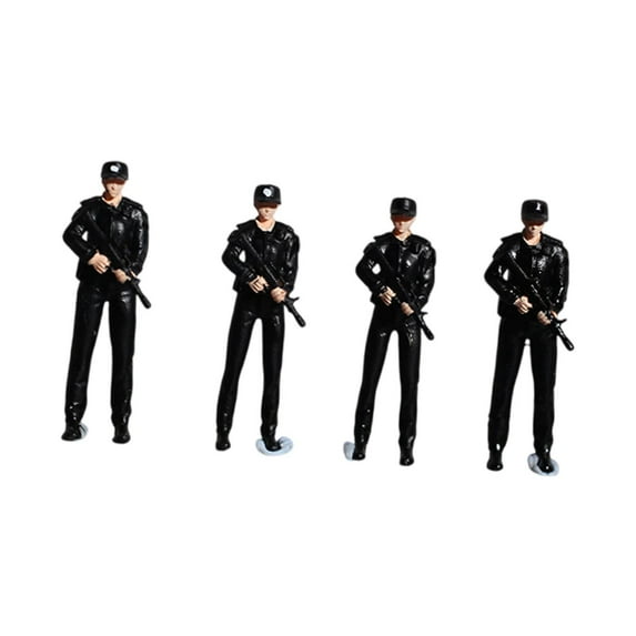 Kokiya 1/64 Polices Model Collection Desktop Ornament Movie Props Tiny People Model 2 women and 2 men