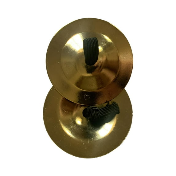 Kokiya 1 Pair Finger Cymbals 5.3cm Mini Hand Cymbals Music Instrument Metal Finger Gold