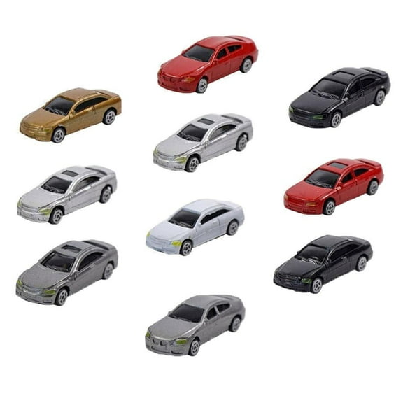 Kokiya 10 Pack 1/87 Miniature Vehicle Model Hobby Racing Car Train Layout Kids Toys for