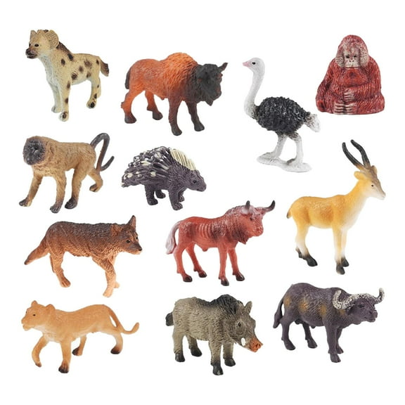 Kokiya 12 Pieces Africa Animal Model Set Simulation Animals Figures Animals Playset for