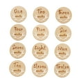 thumbnail image 1 of Kokiya 12 Pieces Baby Milestone Cards Wooden Monthly Cards Newborn Photo Props Engraved StyleA, 1 of 9