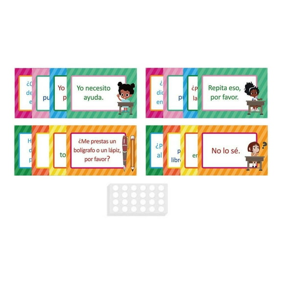 Kokiya 16 Pieces Spanish Poster 21x28.5cm for Wall Decor Baby Toddlers Kindergarten