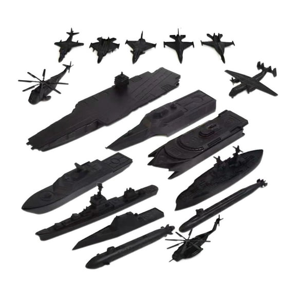 Kokiya 17 Pieces Naval Ship with Small Scale Model Planes for Adult 14 Year and up Boys Black