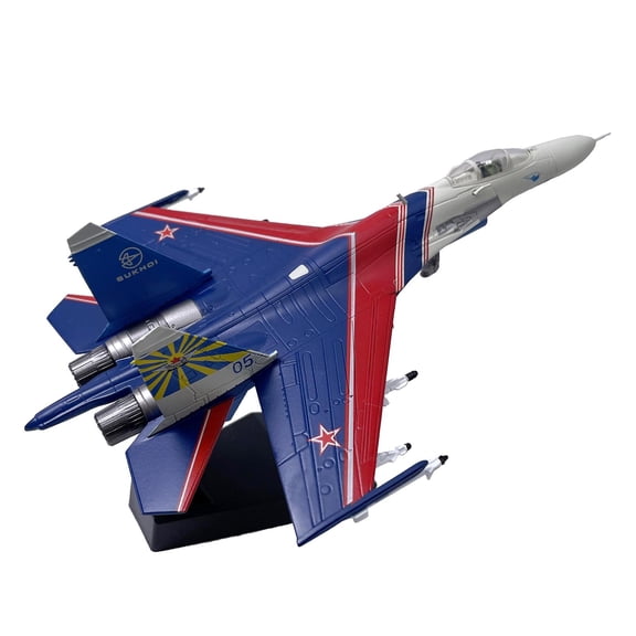Kokiya 1pc 1:100 Scale Sukhoi Su-27 Aircraft Alloy Diecast Model with Stand Table Kids