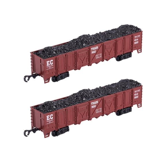 Kokiya 2 Pieces 1:87 Train Carriage Model Collection Lightweight Train Toy for Kids Red