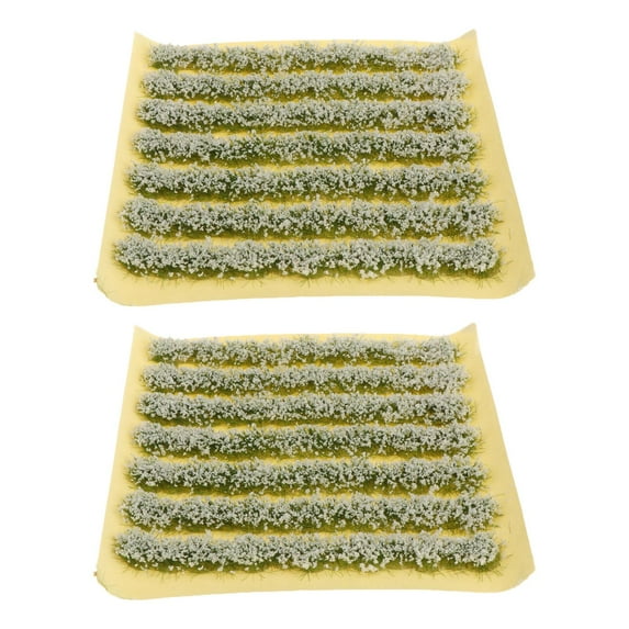Kokiya 2 Pieces DIY Miniature Grass Cluster for Sand Table Scenery Model Decoration White