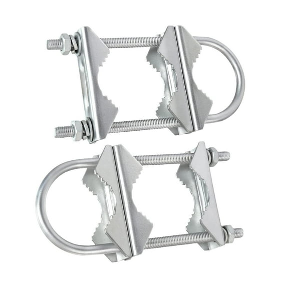 Kokiya 2 Pieces Double Antenna Mast Clamp V Jaw Block with U Bolts for Deck Railing