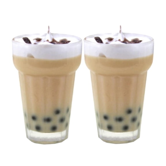 Kokiya 2 Pieces Miniature Food Play Scene Model Dollhouse Milk Tea Kits