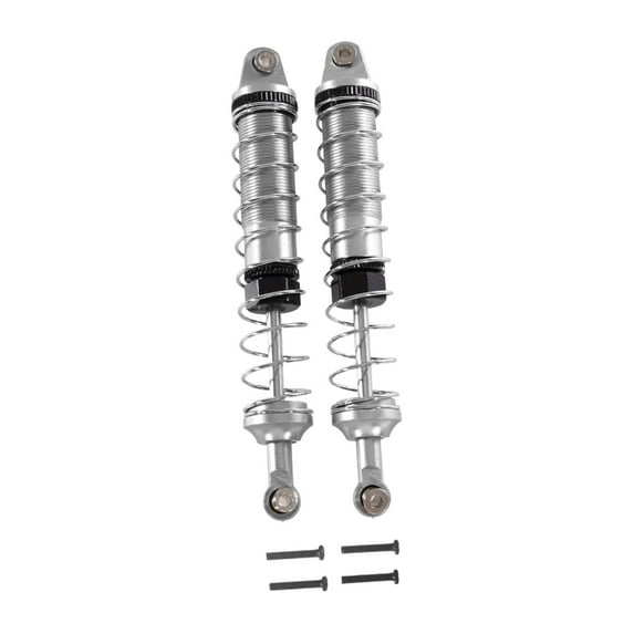 Kokiya 2 Pieces Rear RC Shock Absorber Oil Shock Absorber 1/12 Scale with Internal Spring Shockproof DIY Replacing RC Shock Absorber argent