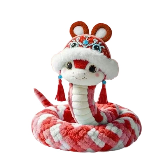 Kokiya 2025 Chinese Snake Plush Toy Animal Stuffed Snake Figure Cartoon Decoration Soft S