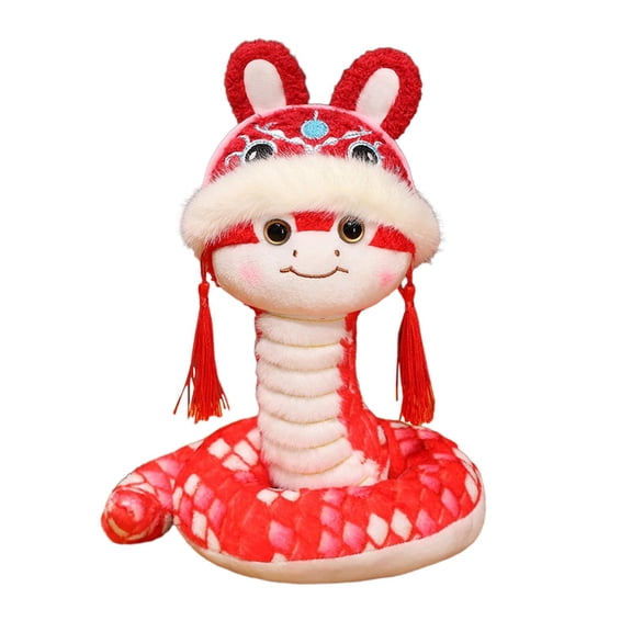 Kokiya 2025 Chinese Snake Toy Animal Stuffed Snake Figure for Home Restaurant red