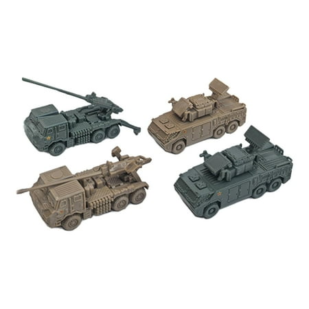 Kokiya 4 Pieces 1:144 Armored Vehicle Model 4D Modern Truck Model for Children Boys
