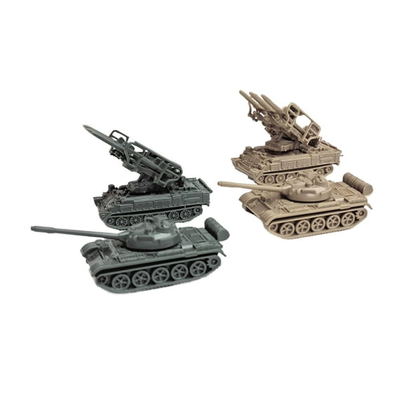 Kokiya 4 Pieces 1/144 Tank Model Building Kits Miniature Tank Model Tank Truck 4D Model