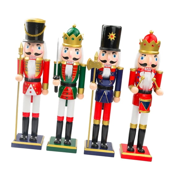 Kokiya 4 Pieces Nutcracker Ornaments Classic Unique Gifts Painted Holiday Present C