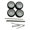 thumbnail image 1 of Kokiya 4 Pieces RC Car Wheels and Tires RC Alloy Car Accessories RC Part for 1/64 Scale White C, 1 of 9