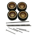 thumbnail image 1 of Kokiya 4 Pieces RC Car Wheels and Tires RC Alloy Car Accessories RC Part for 1/64 Scale, 1 of 9