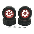 thumbnail image 1 of Kokiya 4 Pieces RC Car Wheels and Tires RC Modification Accessory RC Tires and Rims for Red, 1 of 9