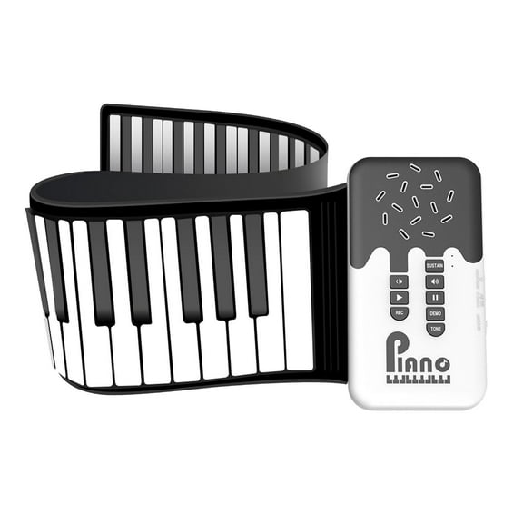 Kokiya 49 Key Educational Music Folding Electronic Keyboard for Travel Adults Child White