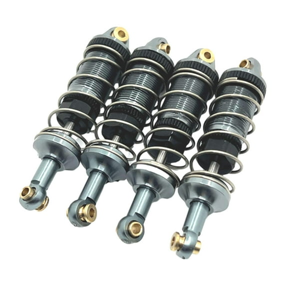 Kokiya 4Pcs RC Shock Absorber Front Rear Shock Absorber for 14301 14302 1:14 RC Car Titanium Color