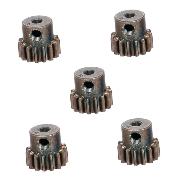 Kokiya 5 PCS Upgrade 3.175mm 1/8-Inch RC Motor Shaft Pinion Motor Gears Set for 1:10 RC 15T