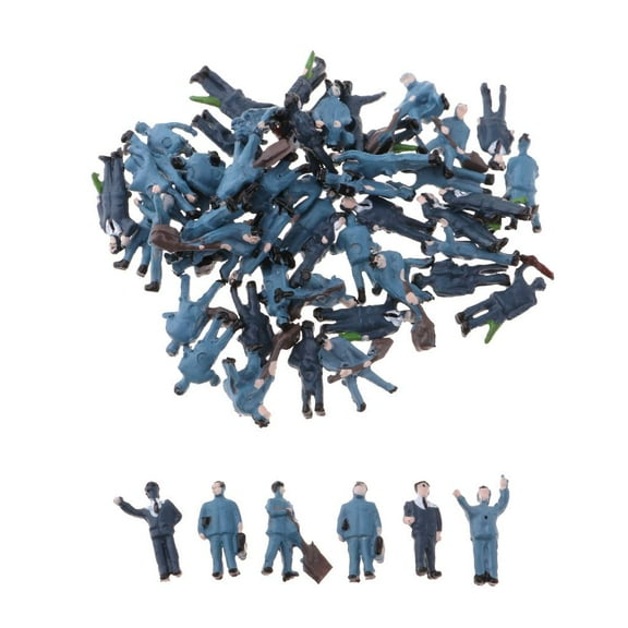 Kokiya 56Pcs Multicolor Painted People Figures Models N Layout Railroad Landscape DIY