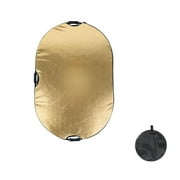 Kokiya 60x90cm Portable Oval Light Reflector Camera Lighting Reflector Multifunctional Reflective Fabric with Carrying Case Foldable Golden and
