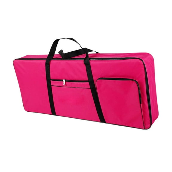Kokiya 61 Key Keyboard Case Carrying Case Waterproof Piano Gig Bag for Music Studio rose red