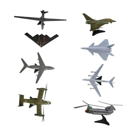Kokiya 8 Pieces DIY Model Miniature Assembly Model Lightweight Multifunctional High Simulation for Kids Plane