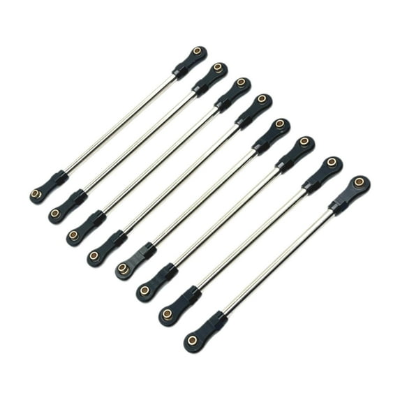 Kokiya 8 Pieces RC Chassis Link Rod RC Model Vehicle Parts for Yk4106 1:10 Scale RC black