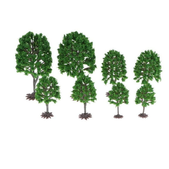 Kokiya 8pcs Model Tree Train Railroad Scenery, HO Gauge Diorama Accessories for DIY