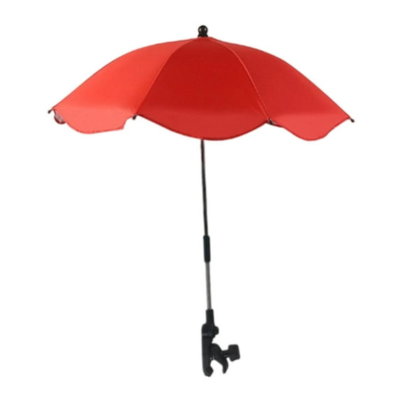 Kokiya Beach Chair Umbrella with Clip Multipurpose Waterproof for Deck Pool Outdoor Red