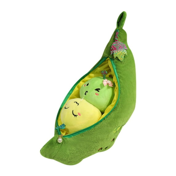 Kokiya Bean in Zipper Pod Cartoon Cuddly Stuffed Toy for Kids Boys Girls Birthday Gifts 28cm Beans
