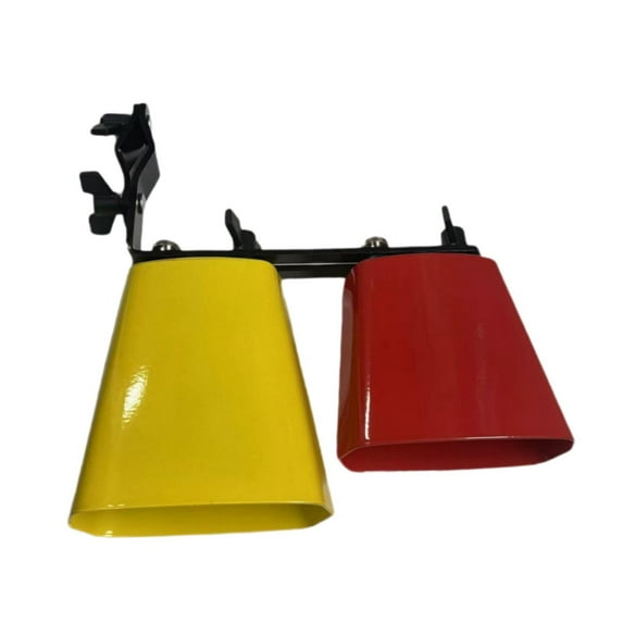 Kokiya Bicolor Cowbell with Adjustable Mount, Sturdy ,Pitched Drum Parts, Double Mounted Bell ,Noisemaker ,for Bands School Teaching metal
