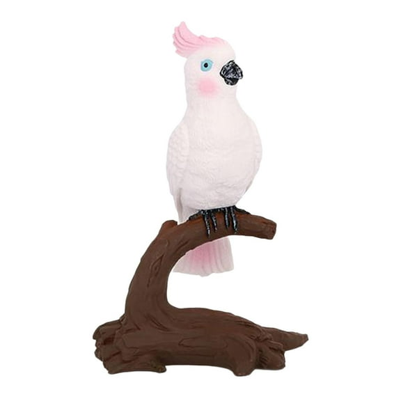 Kokiya Bird Model Figure Educational Toy Desk Lifelike Office Realistic Bird Statue Pink Cockatoo