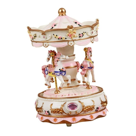 Kokiya Carousel Music Box Presents Decorative Rotating Horse Figurine Tabletop Ornament Musical Box for Kids Daughter Girls Festival