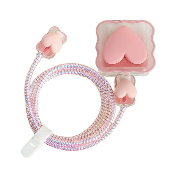 Kokiya Chargers Cable Protective Cover ,Cute Protector, 3D Protective Case Love Pink