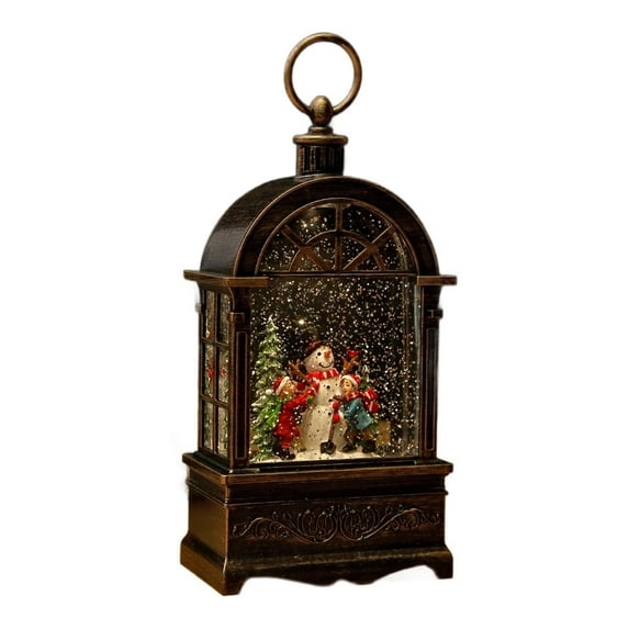 Kokiya Christmas Lantern Snow Globe Christmas Light Music Box for Home Outdoor Room Kids making snowman