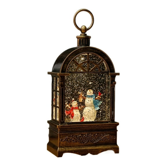 Kokiya Christmas Lantern Snow Globe Christmas Light Music Box for Home Outdoor Room snowman