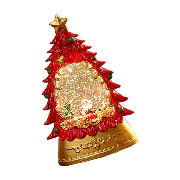 Kokiya Christmas Snow Figurine Christmas Lantern for Tabletop A