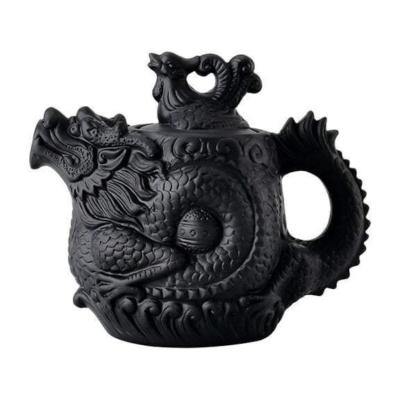 Kokiya Clay Teapot Traditional Chinese Tea Kettle for Hotel Tea Room Kitchen black