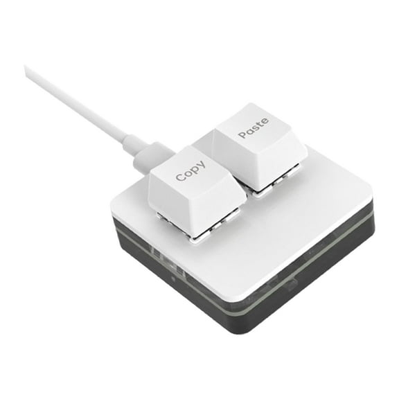 Kokiya Copy and Paste 2 Key Keyboard 2 Key Gaming Keyboard Hot Swap 2 Key Mini Keypad 2 white