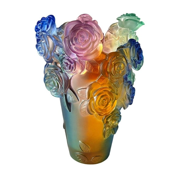 Kokiya Crystal Vase Modern Centerpieces Burner for Coffee Table Office Home Colorful