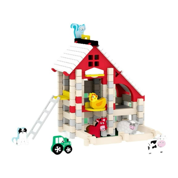 Kokiya DIY Building Blocks House Wooden Toys Construction Building Kit for Children Farm