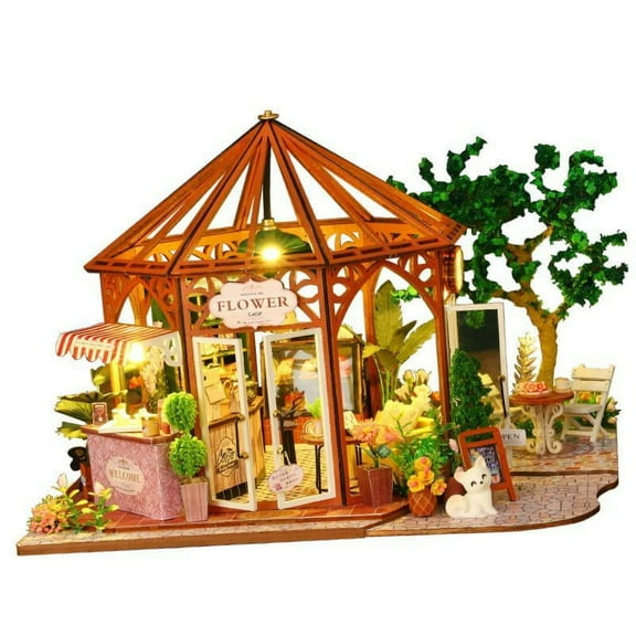 Kokiya DIY Miniature Dollhouse Kits Collection Flower Shop for Lovers Friend Adults