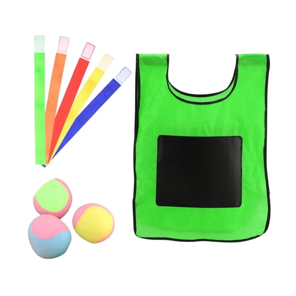 Kokiya Dodgeball Game 3 Sticky Ball Toy 5 Ribbons Toss Game for Lawn Backyard Beach L Green