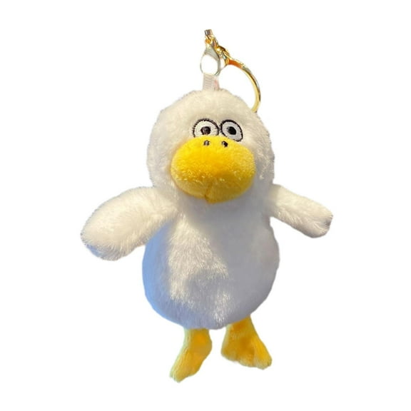Kokiya Duck Plush Keychain Duck Stuffed Animal Backpack Pendant, Keyring Charm Lovely White